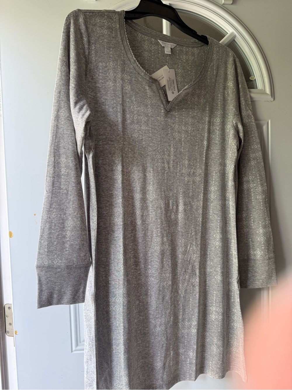 Charter Club Gray Printed Knit Top